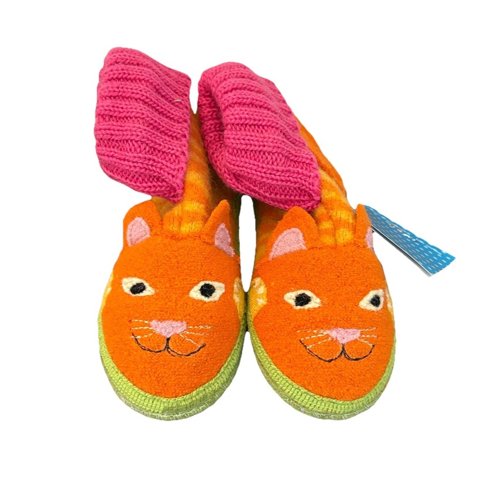 Garnet Hill Haflinger Boiled Wool Slipper Boots Ginger Cat Kids Unisex Sz 2 NWT